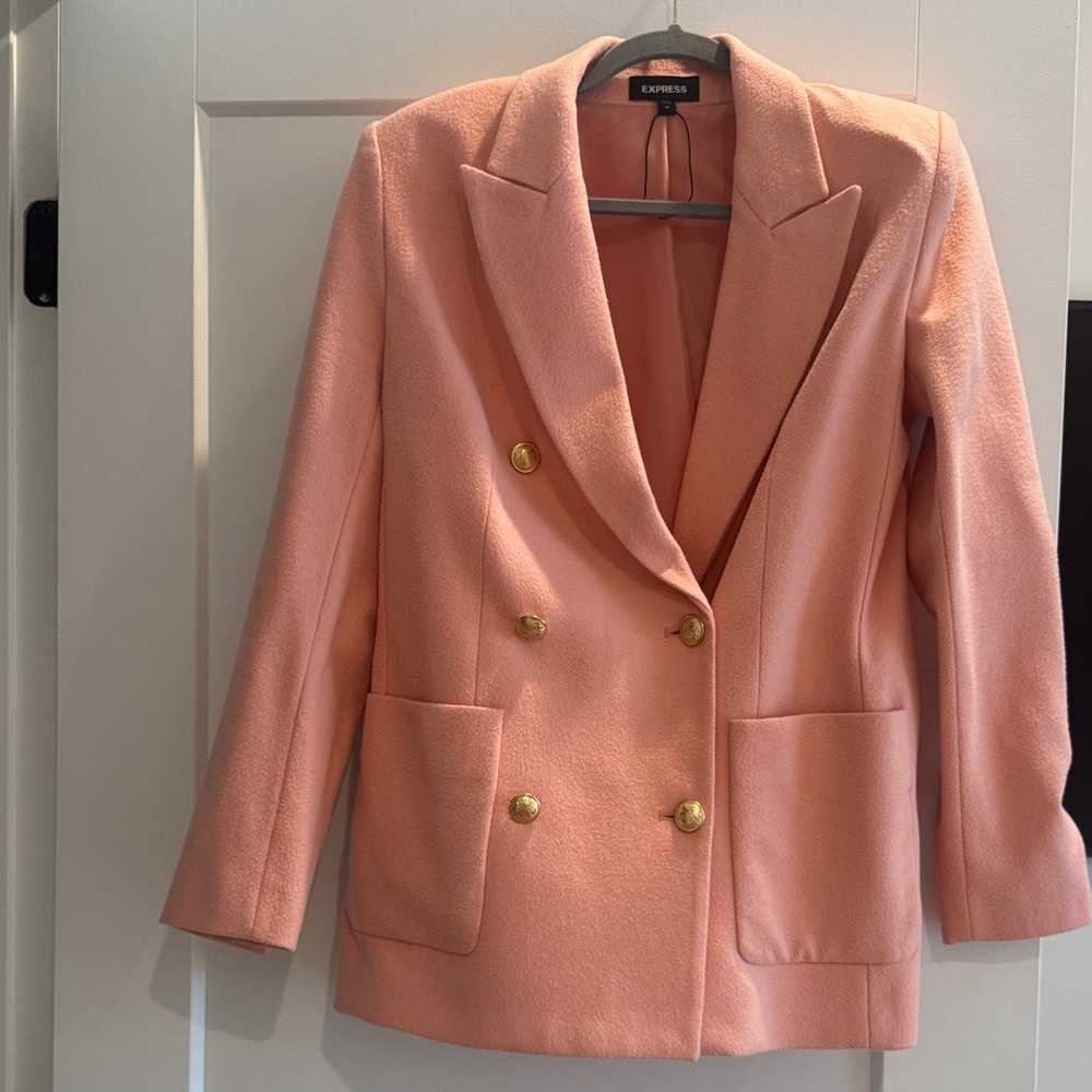 Express Women's Blush Double-Breasted Blazer
